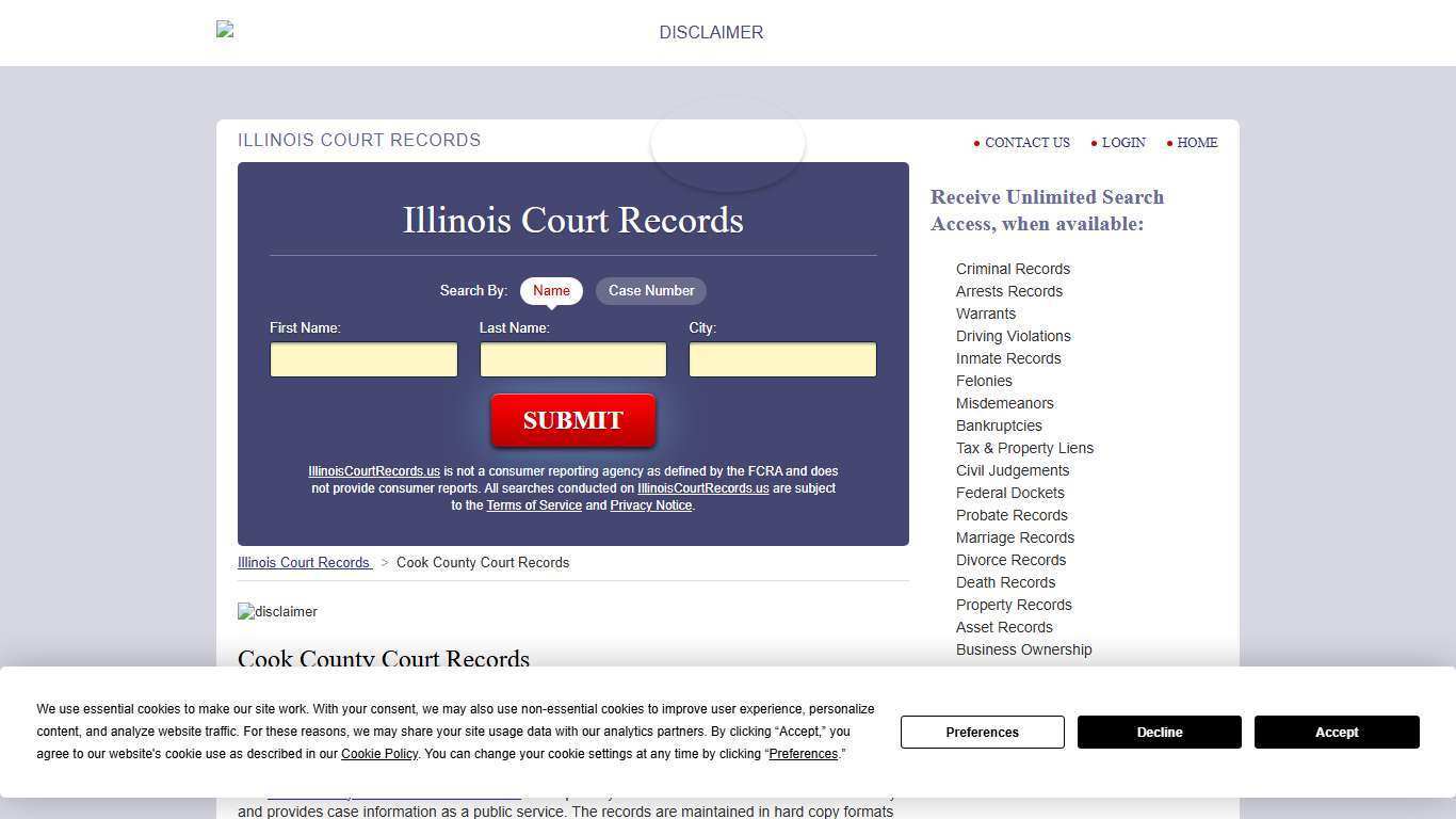 Cook County Court Records | IllinoisCourtRecords.us