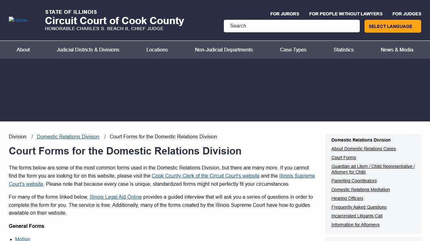 Court Forms for the Domestic Relations Division | Circuit Court of Cook County
